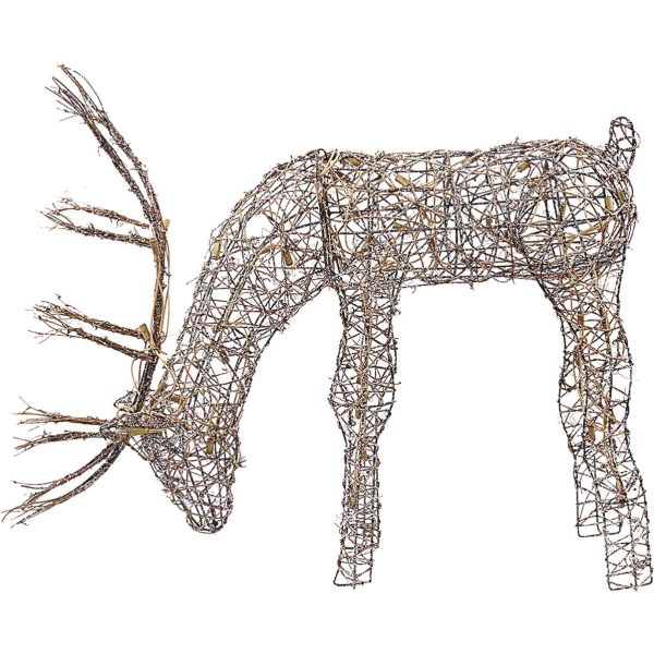 Alpine 28 In. Warm White Halogen Rattan Grazing Buck Lighted Decoration - Iieemm