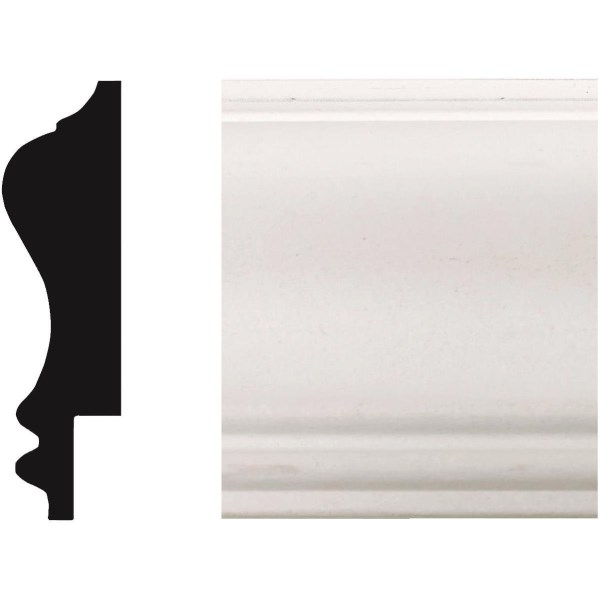 House of Fara 3/4 In. W. x 2-3/4 In. H. x 8 Ft. L. White MDF Wainscot Chair Rail Molding - Iieemm