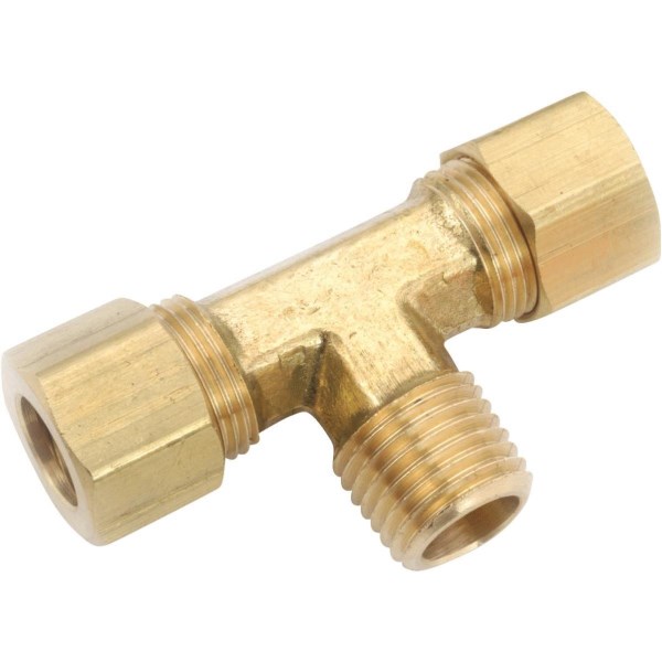 Anderson Metals 3/8 In. C x 1/ In. MPT Compression Brass Tee - Iieemm