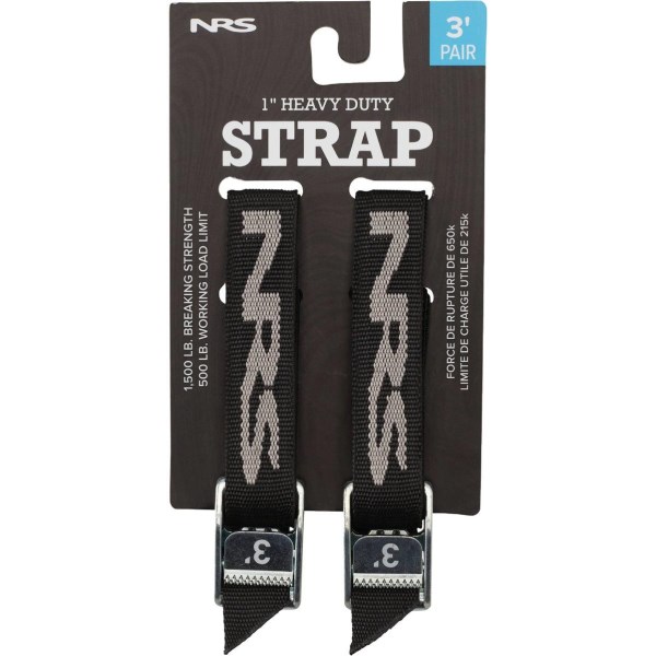 NRS 1 In. x 3 Ft. Stealth Black Heavy Duty Tie-Down Strap (2-Pack) - Iieemm