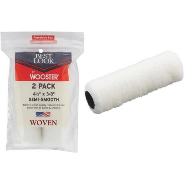 Best Look By Wooster 4-1/2 In. x 3/8 In. Mini Woven Fabric Roller Cover (2-Pack) - Iieemm