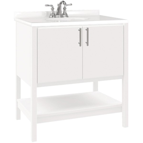 Bertch Essence 30 In. W x 34-1/2 In. H x 21 In. D White Furniture Style Vanity Base, 2 Door - Iieemm