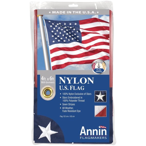 Annin 4 Ft. x 6 Ft. Nylon American Flag - Iieemm