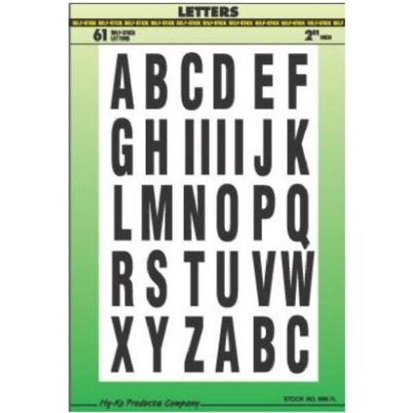 Hy-Ko Self-Adhesive Polyester 2 In. Black Letter Set - Iieemm