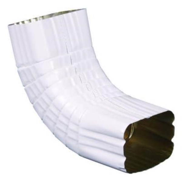 Spectra Metals 2 x 3 In. Aluminum White Front Downspout Elbow - Iieemm