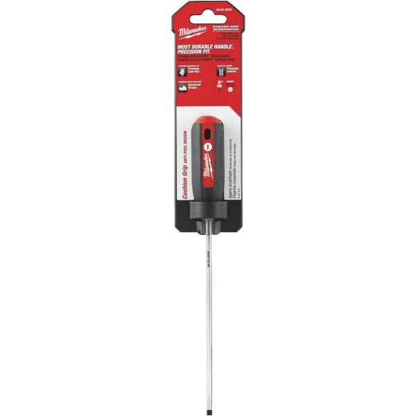 Milwaukee 3/16 In. x 6 In. Cushion Grip Cabinet Tip Slotted Screwdriver - Iieemm
