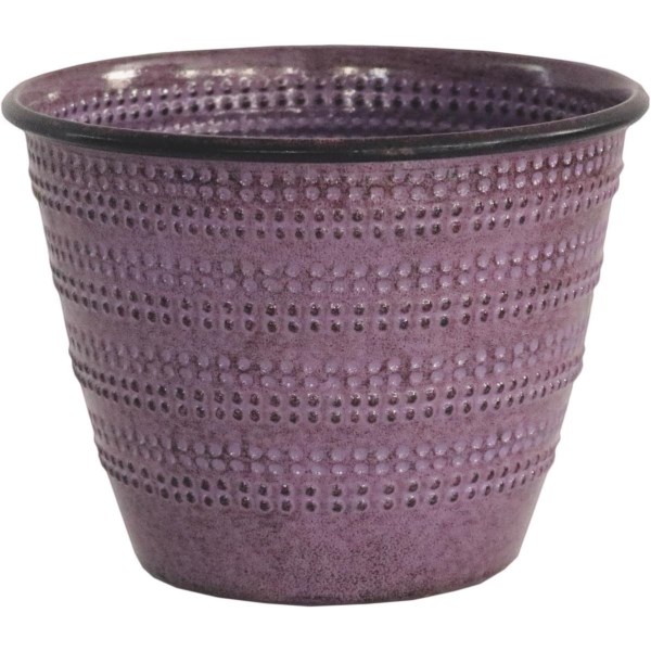Robert Allen Cobblestone 4.75 In. x 6.38 In. x 6.38 In. Metal Plum Planter - Iieemm