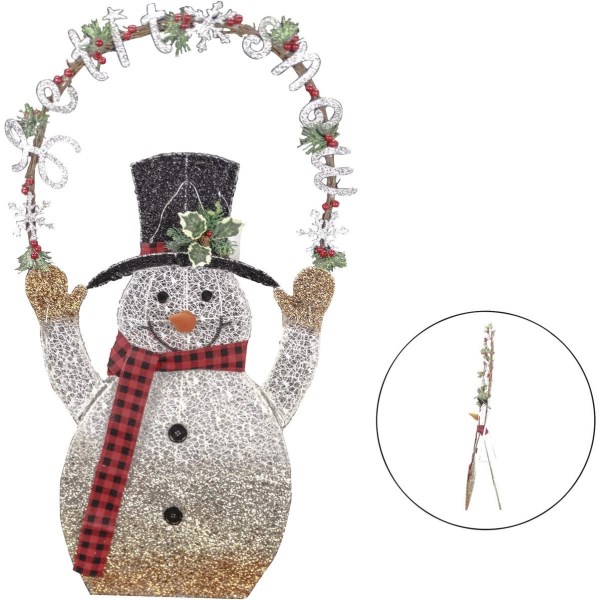 Alpine 42 In. Warm White LED Snowman Lighted Decoration - Iieemm