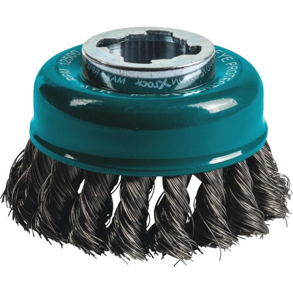 Makita X-LOCK 3-1/8 In. Knotted 0.02 In. Carbon Steel Cup Angle Grinder Wire Brush - Iieemm