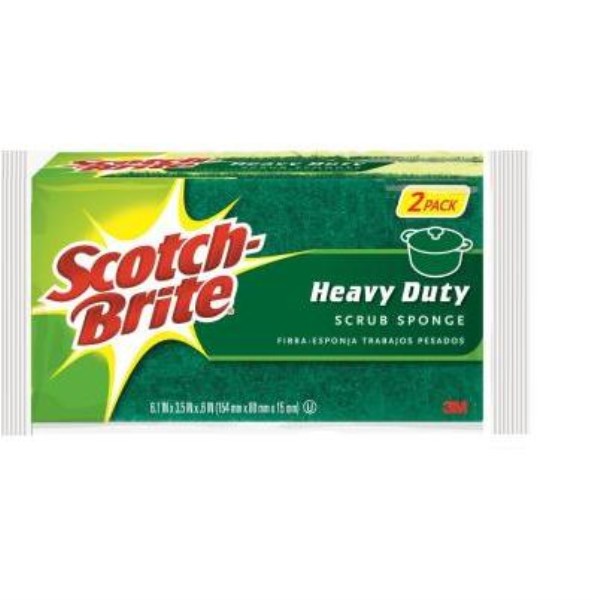 3M Scotch-Brite Heavy Duty Scrub Sponge (2 Pack) - Iieemm