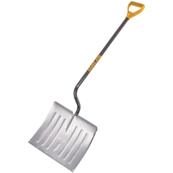 True Temper 18 In. Aluminum Snow Shovel with Steel Wear Strip and 37.5 In. Steel Handle - Iieemm