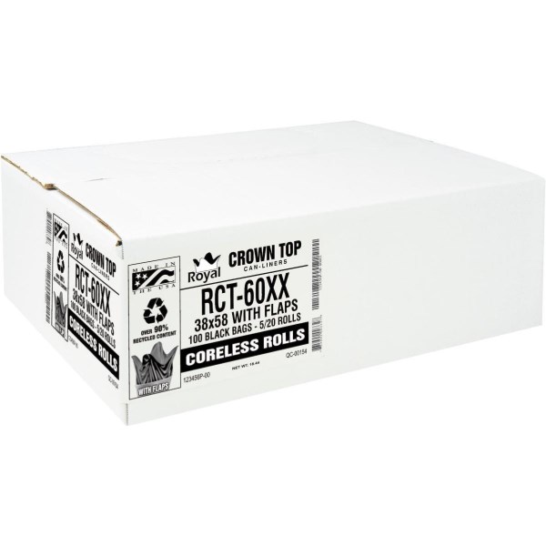 Aluf Plastics 60 Gal. 1.5 Mil. Black Low Density Can Liner (100-Count) - Iieemm