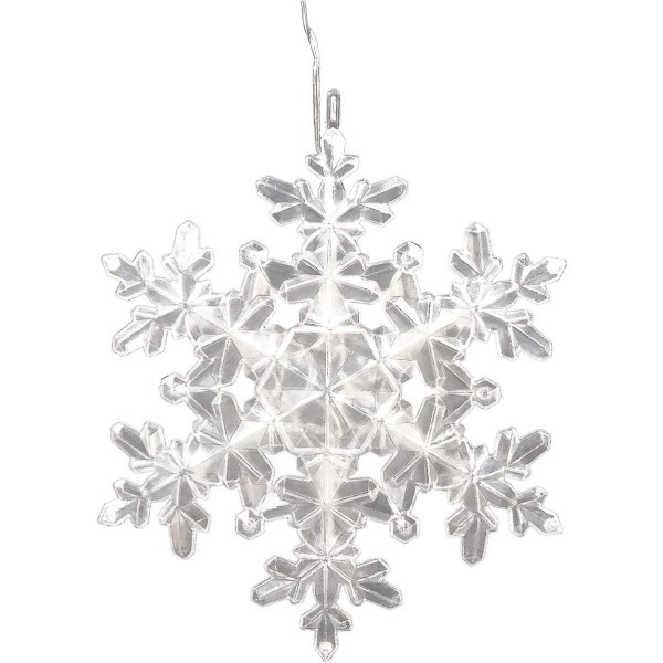 Alpine 1 In. W. x 10 In. H. x 8 In. L. Plastic LED Snowflake Holiday Decoration - Iieemm