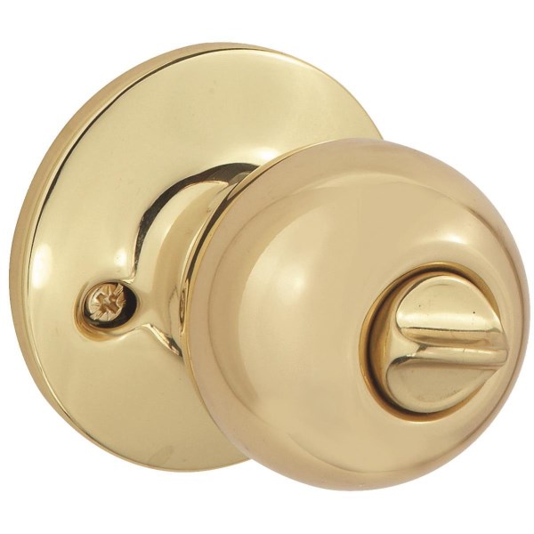 Steel Pro Polished Brass Bed & Bath Door Knob - Iieemm