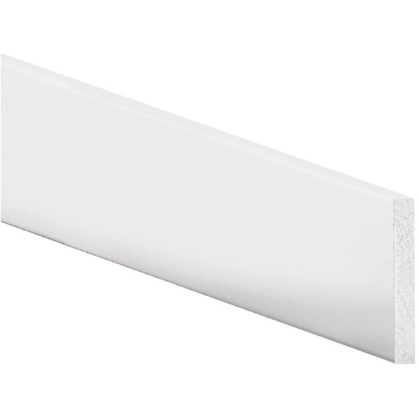 Inteplast Building Products 4 In. x 8 Ft. Crystal White Polystyrene Flat Molding - Iieemm
