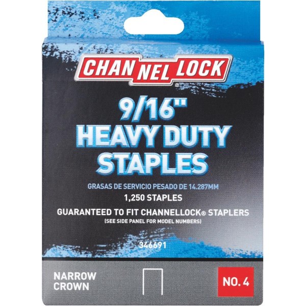 Channellock No. 4 Heavy-Duty Narrow Crown Staple, 9/16 In. (1250-Pack) - Iieemm