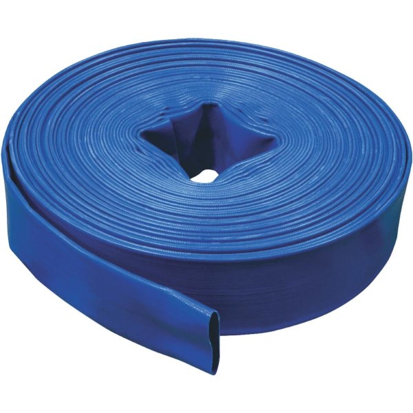 Apache 2 In. x 100 Ft. Blue Reinforced PVC Lay Flat Discharge Hose, Bulk - Iieemm