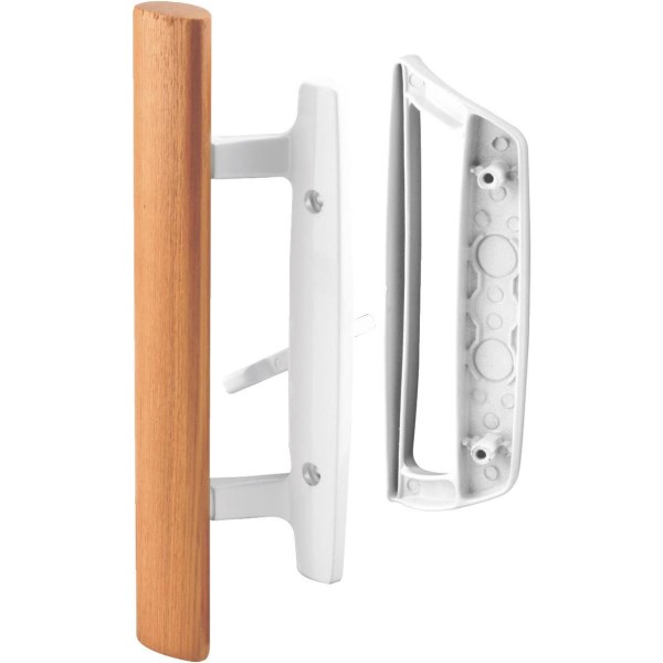 Prime-Line White Mortise Style Outside Sliding Door Handle Set - Iieemm