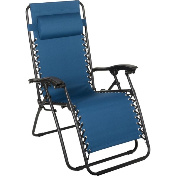 Outdoor Expressions Zero Gravity Relaxer Blue Convertible Lounge Chair - Iieemm