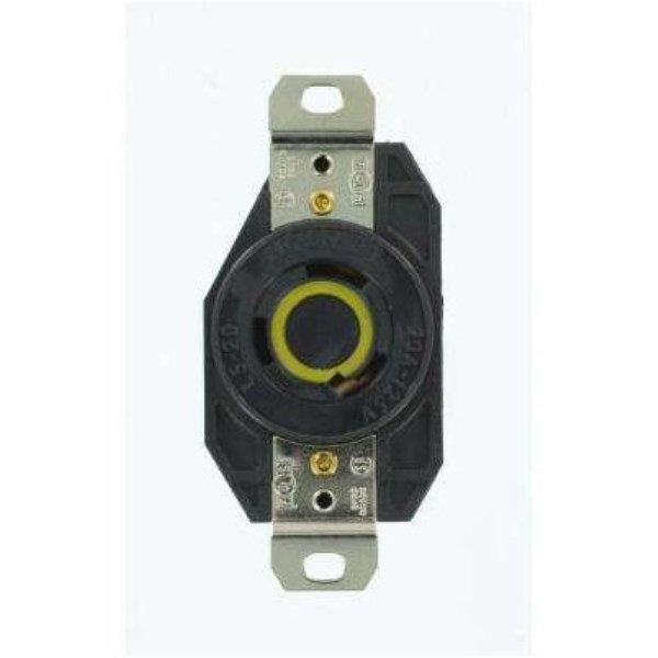 Leviton 20A 125V Black Industrial Grade L5-20R Locking Outlet Receptacle - Iieemm