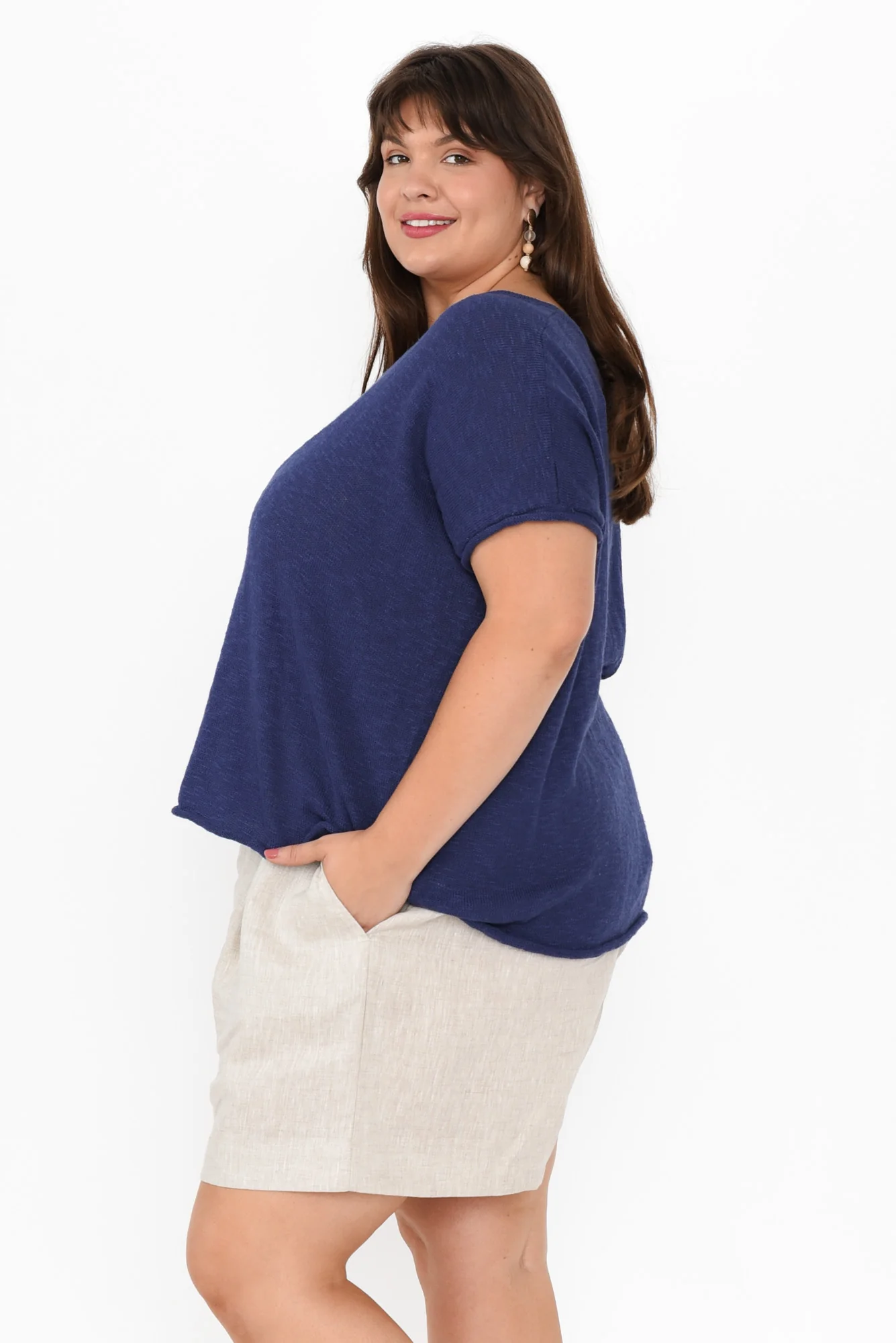 Saxon Cobalt Oversized Knit Top
