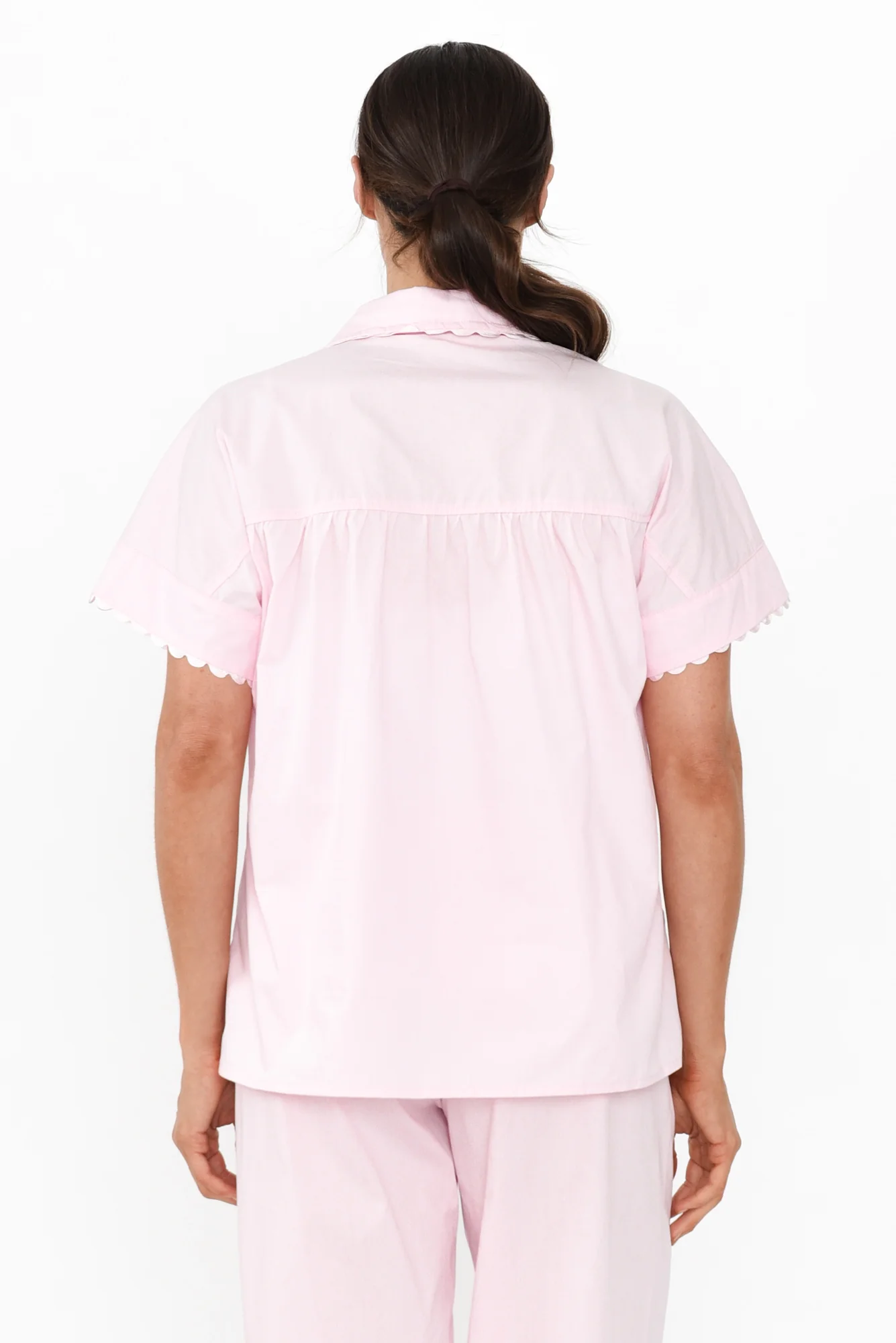 Doris Pink Cotton Pyjama Shirt
