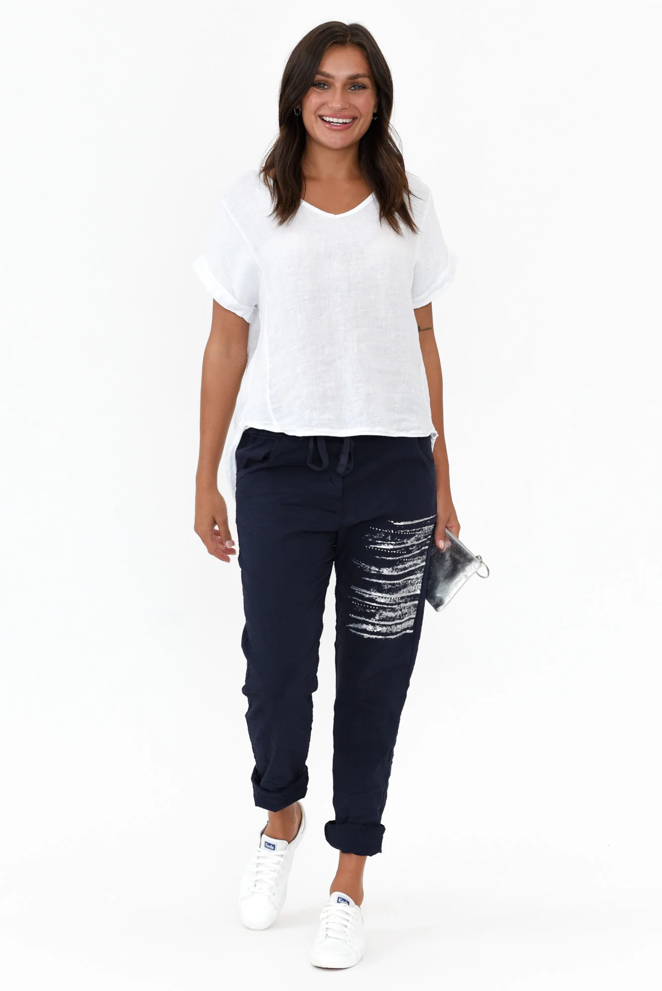 Dorian White Linen Cotton Top