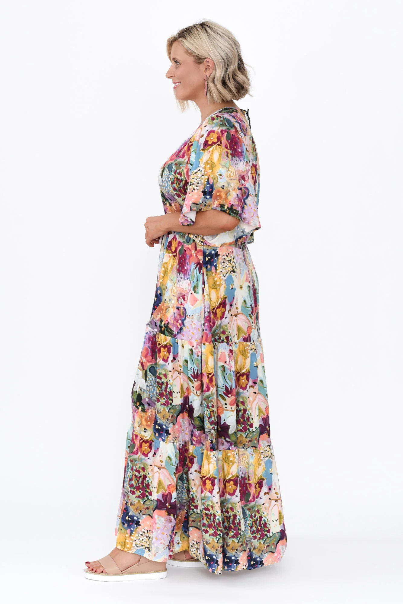Quinne Purple Floral Tier Dress