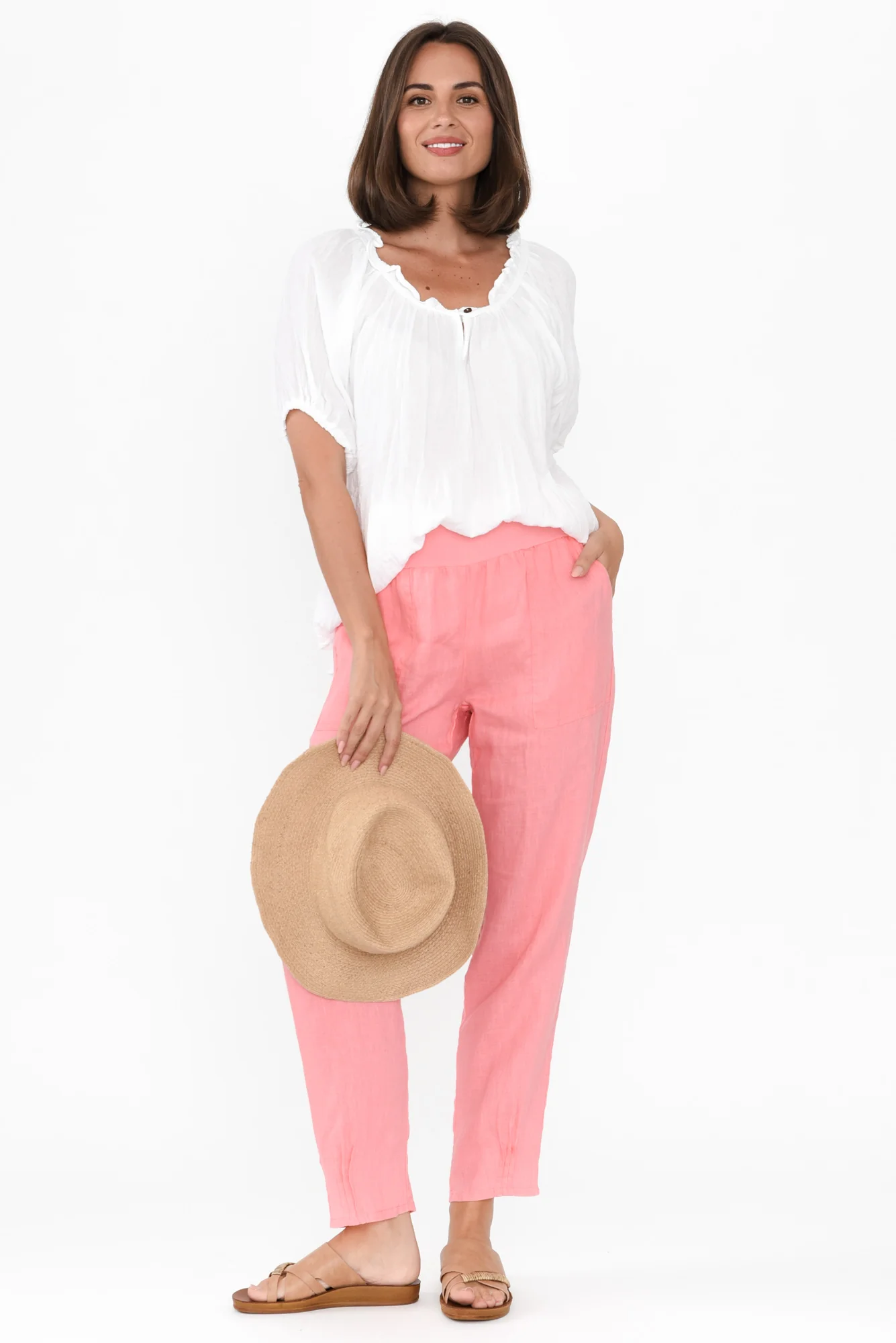 Tatum Pink Linen Pants