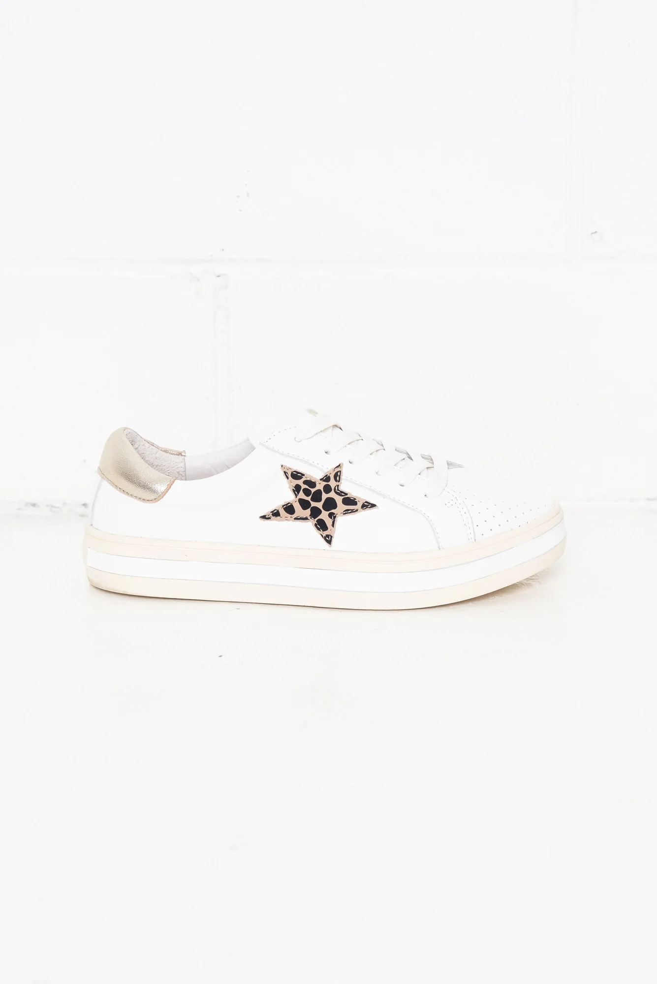 Pixie Star White Leopard Leather Sneaker