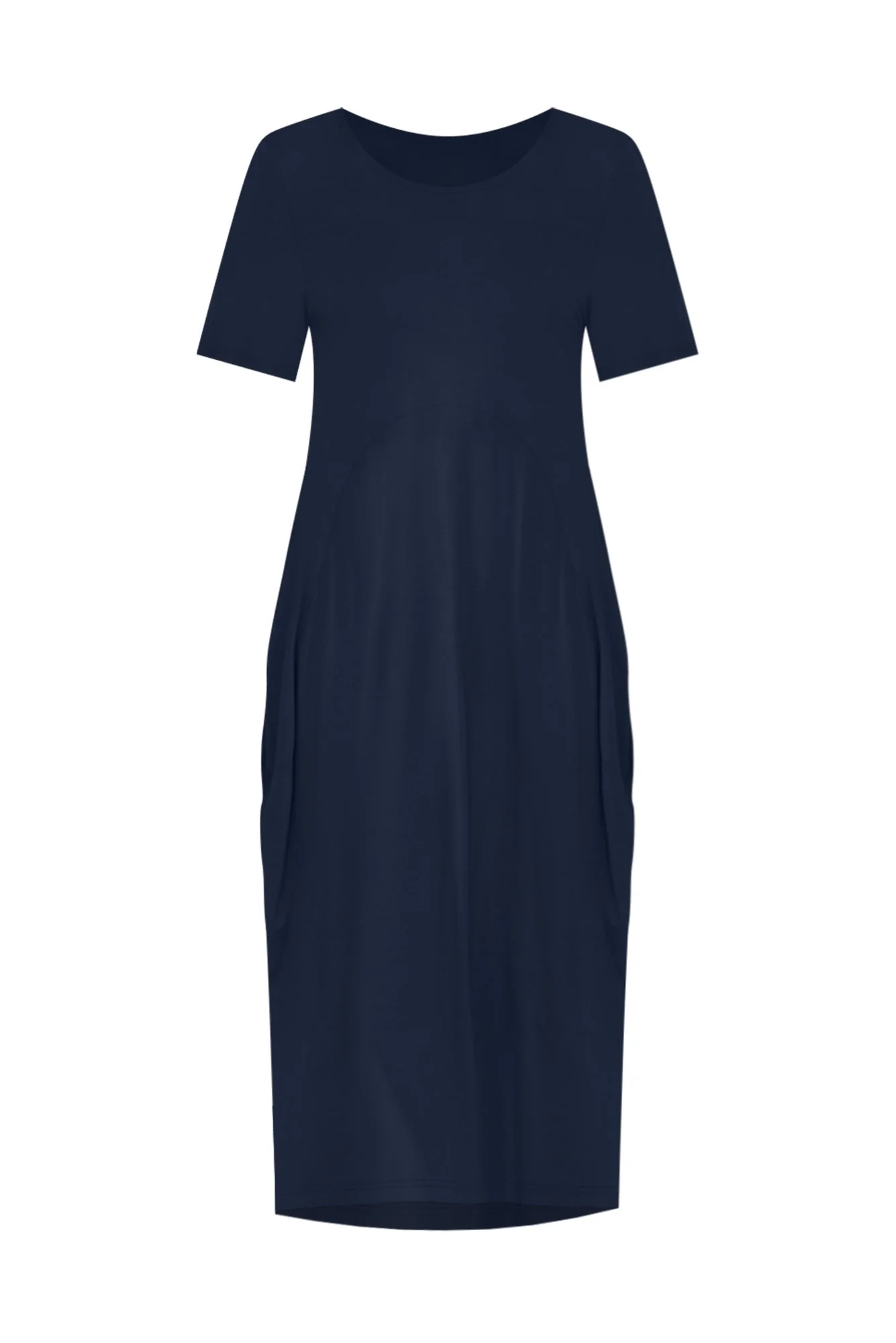 Glenda Navy Short Sleeve Crescent Dress