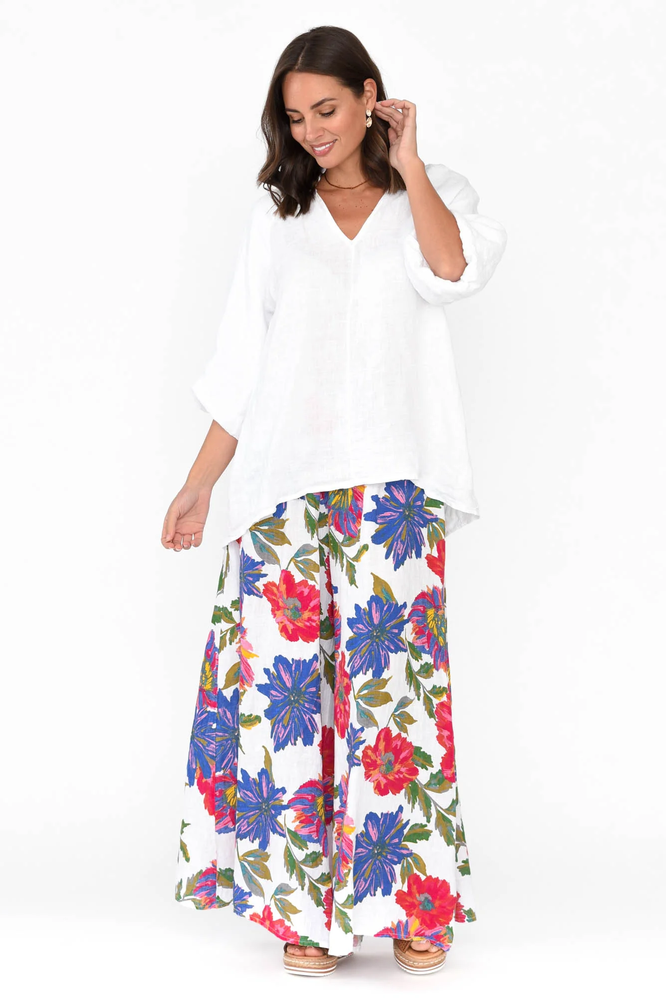 Hiram White Linen Top