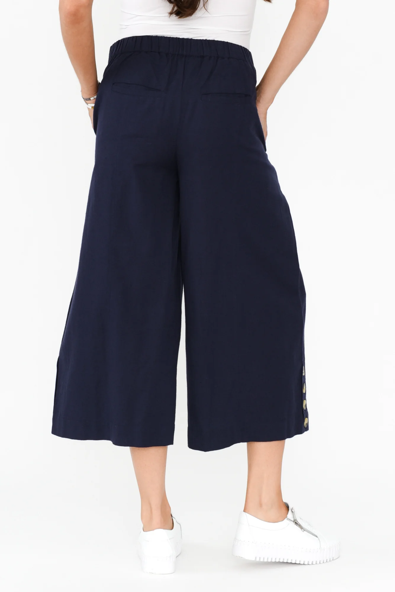 Kishan Navy Cotton Blend Pants