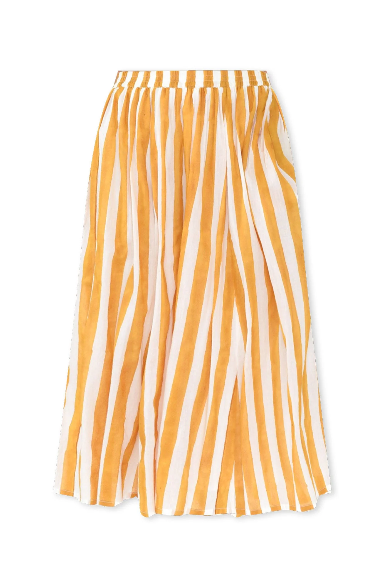 Sami Orange Stripe Cotton Skirt
