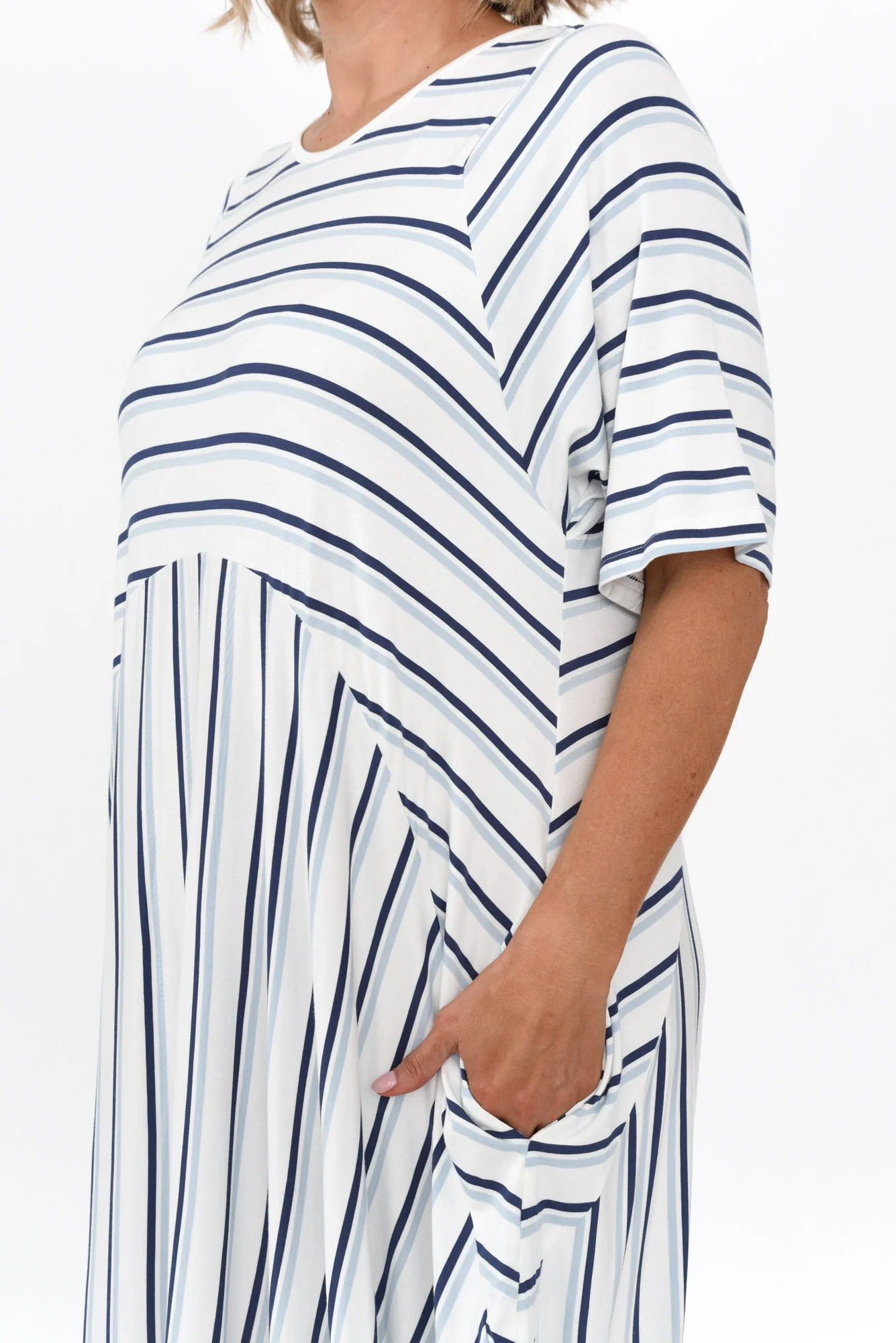 Gina Blue Stripe Bamboo Dress