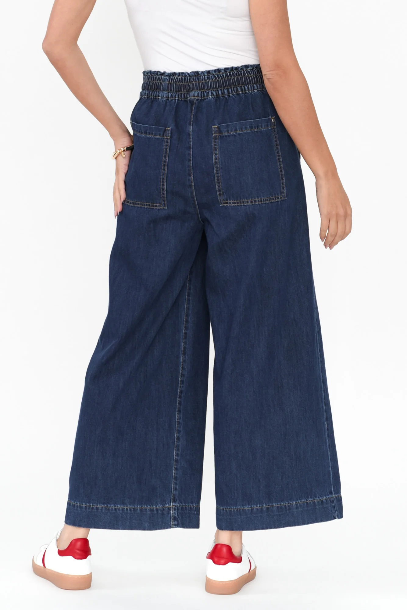 Greta Dark Denim Wide Leg Pants