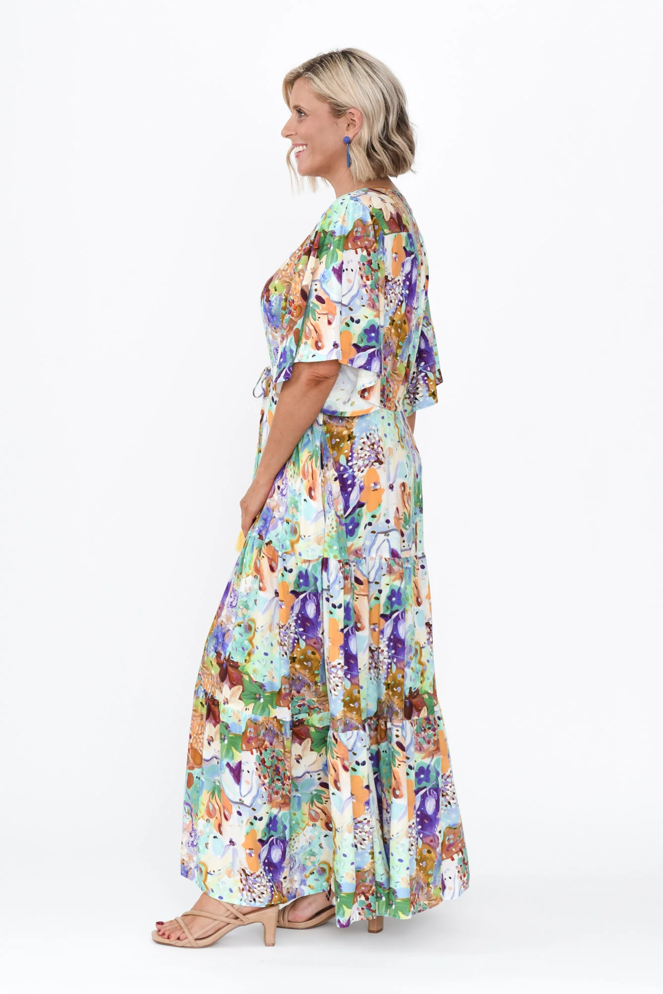 Quinne Blue Floral Tier Dress