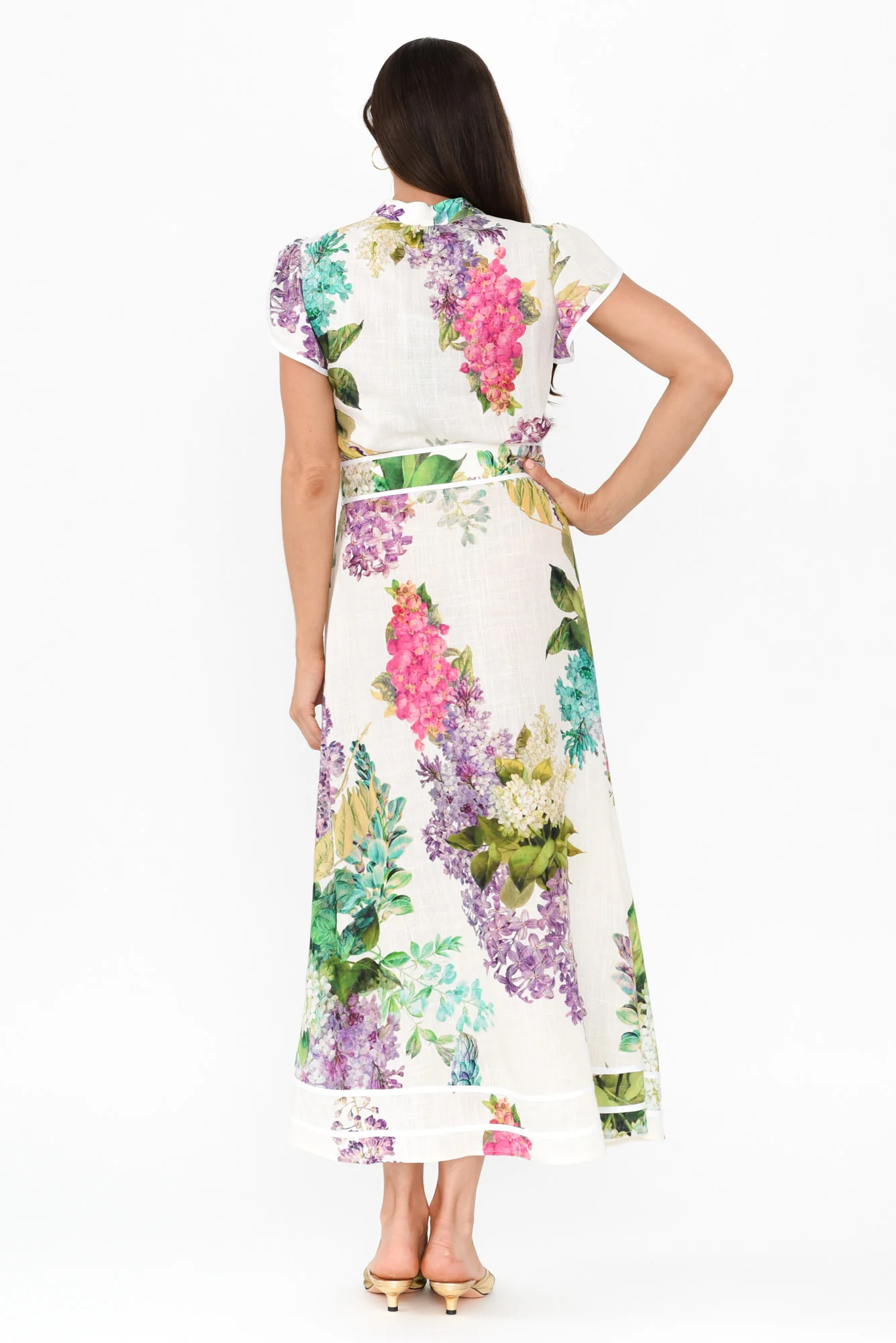 Cristina Wisteria Alba Linen Blend Dress