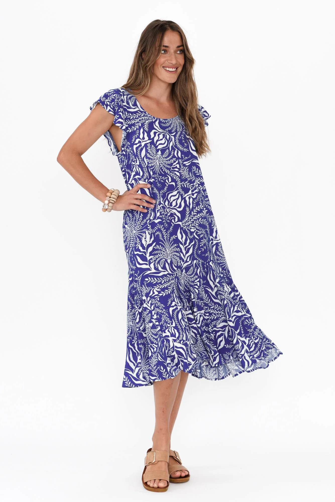 Hannah Blue Havana Midi Dress