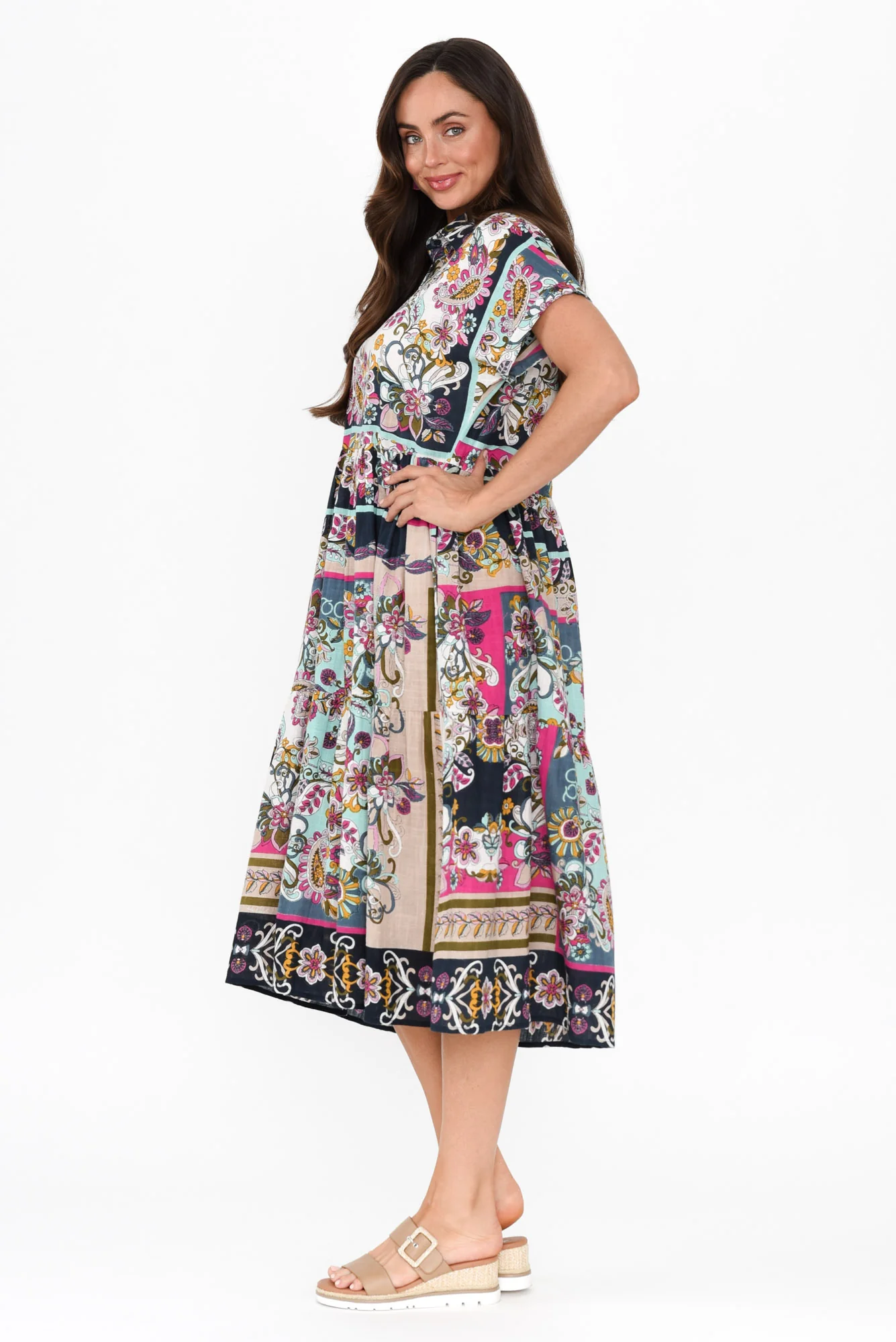 Sotavento Pink Floral Cotton Dress