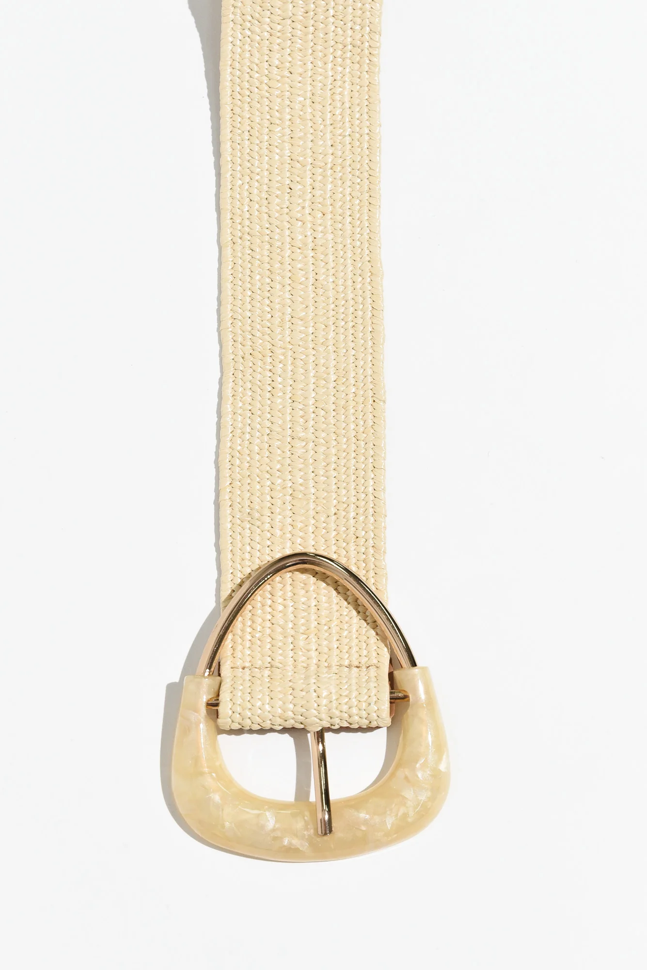 Define Beige Resin Buckle Woven Belt