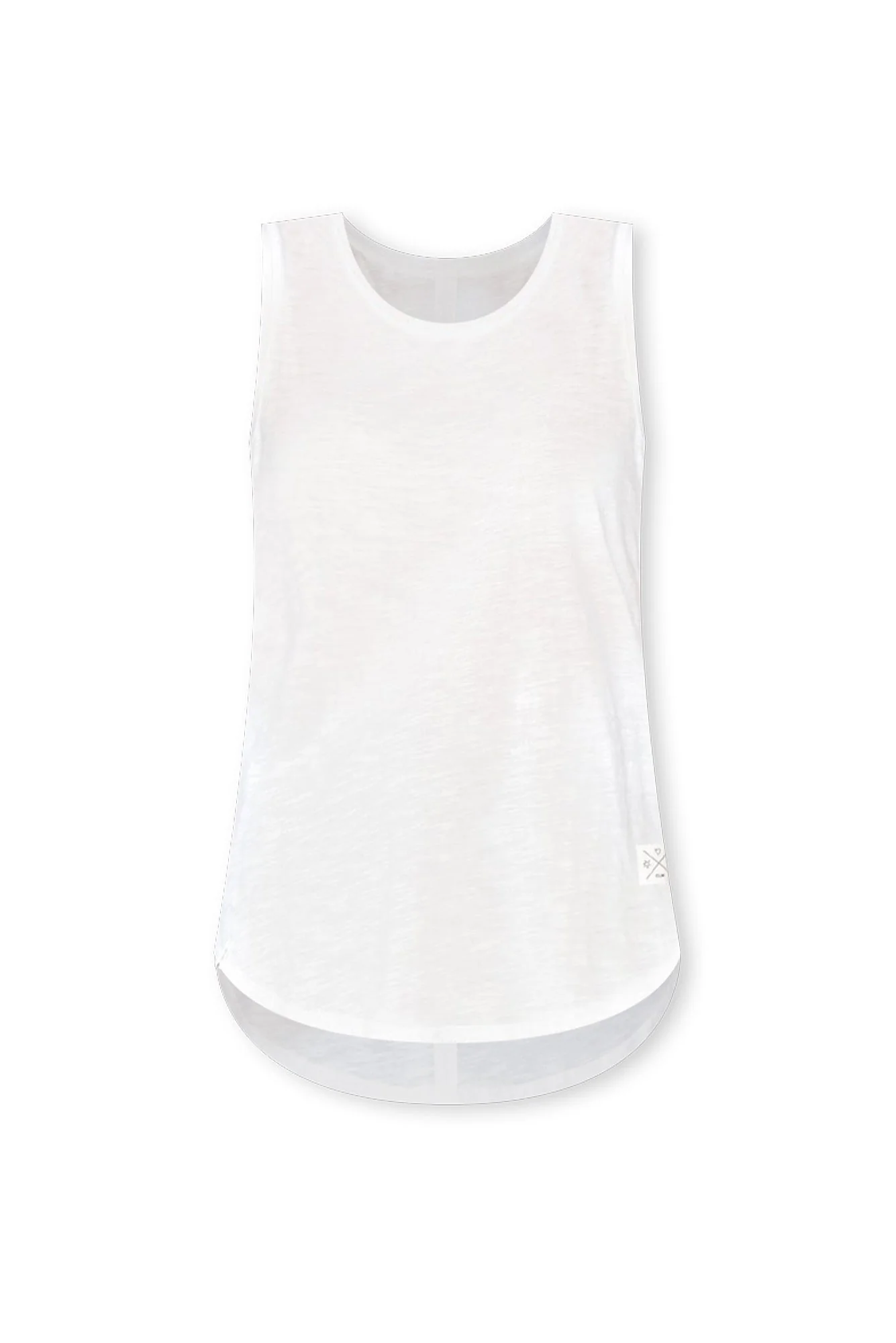 White Cotton Scoop Tank