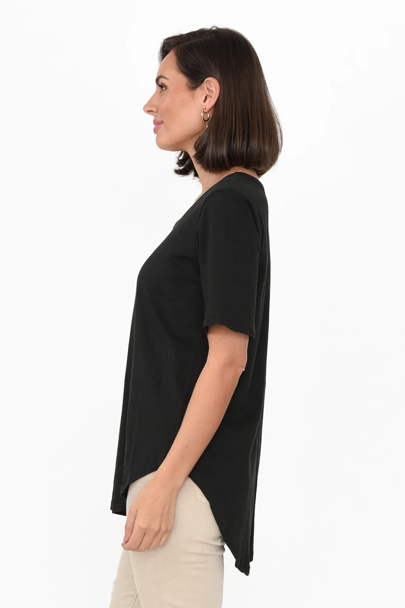 Ariana Black Cotton Tee