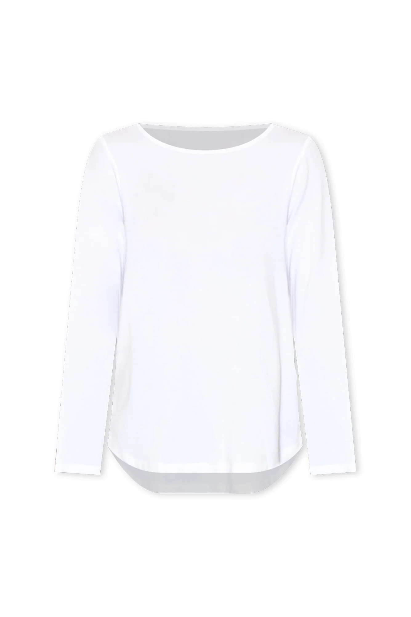 Adele White Long Sleeve Bamboo Tee