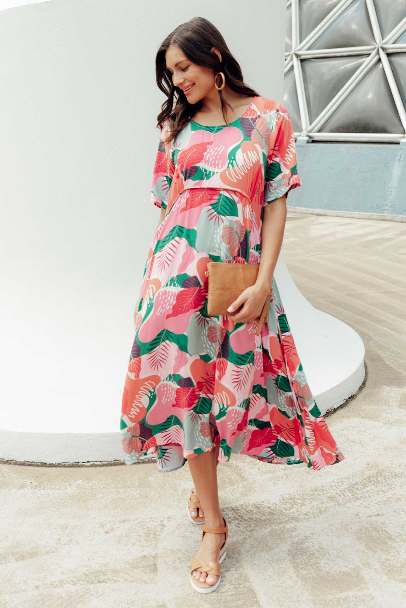 Solaris Pink Garden Crescent Dress