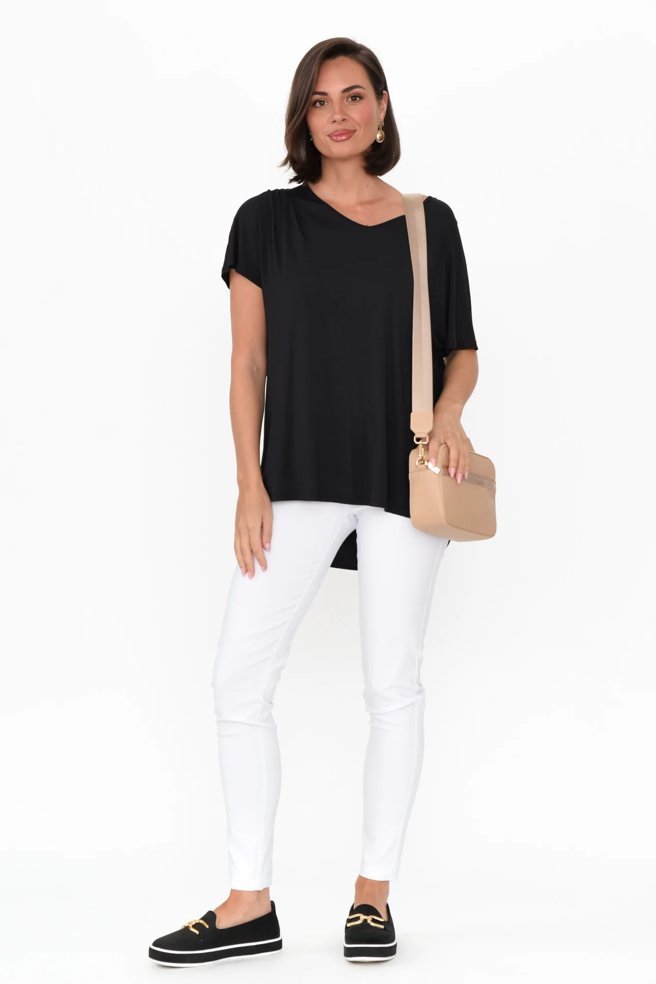 Ivy Black Micro Modal Swing Tee