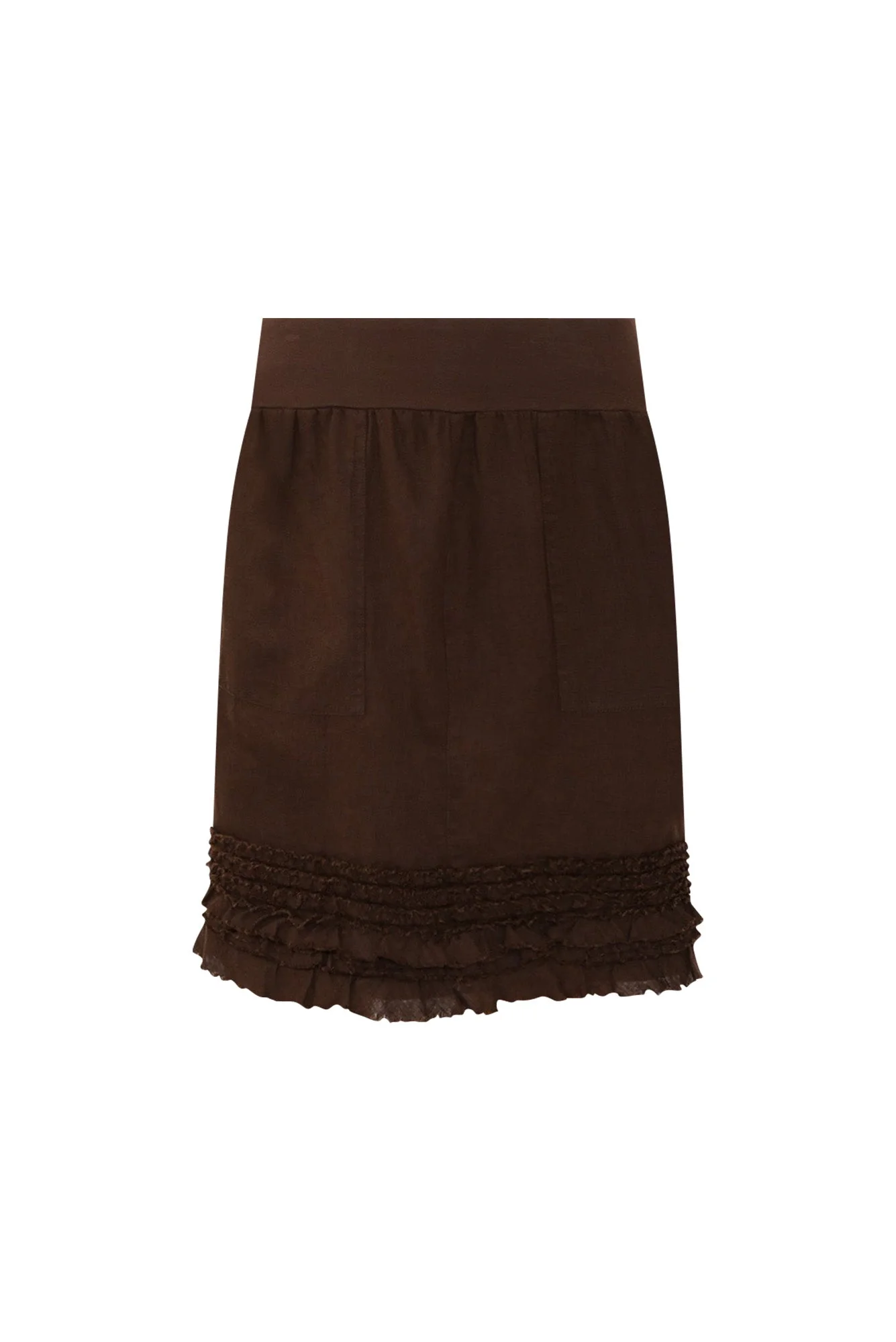 Phillipa Chocolate Ruffle Hem Skirt