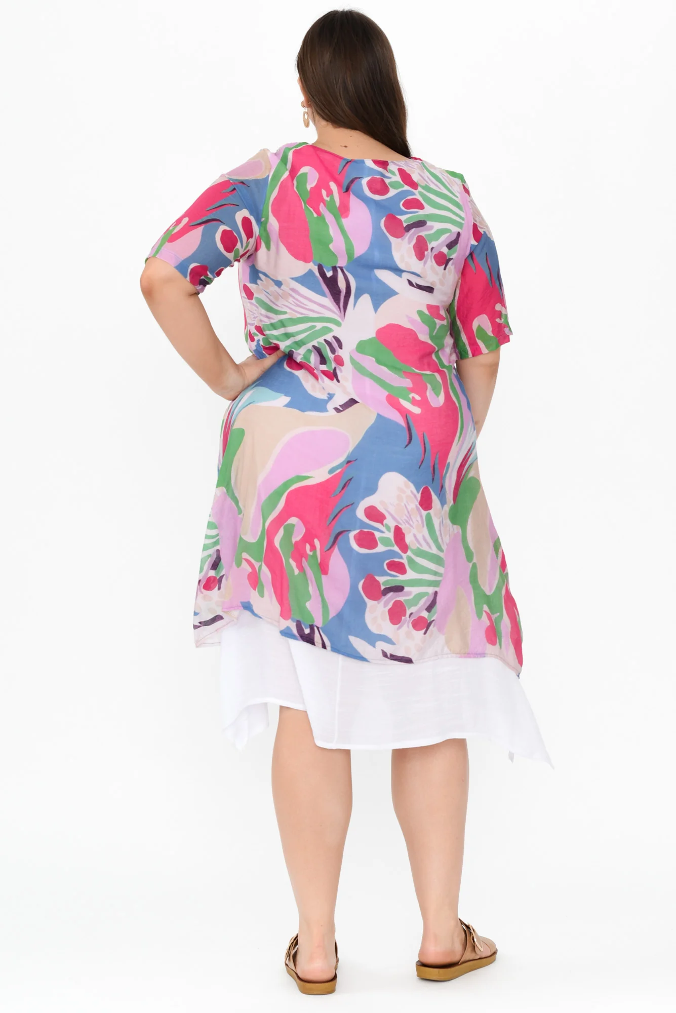 Nala Blue Tropical Layers Dress