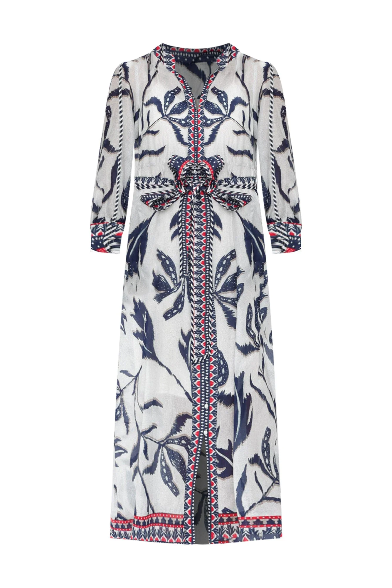 Tierra Palm Shadow Cotton Silk Dress