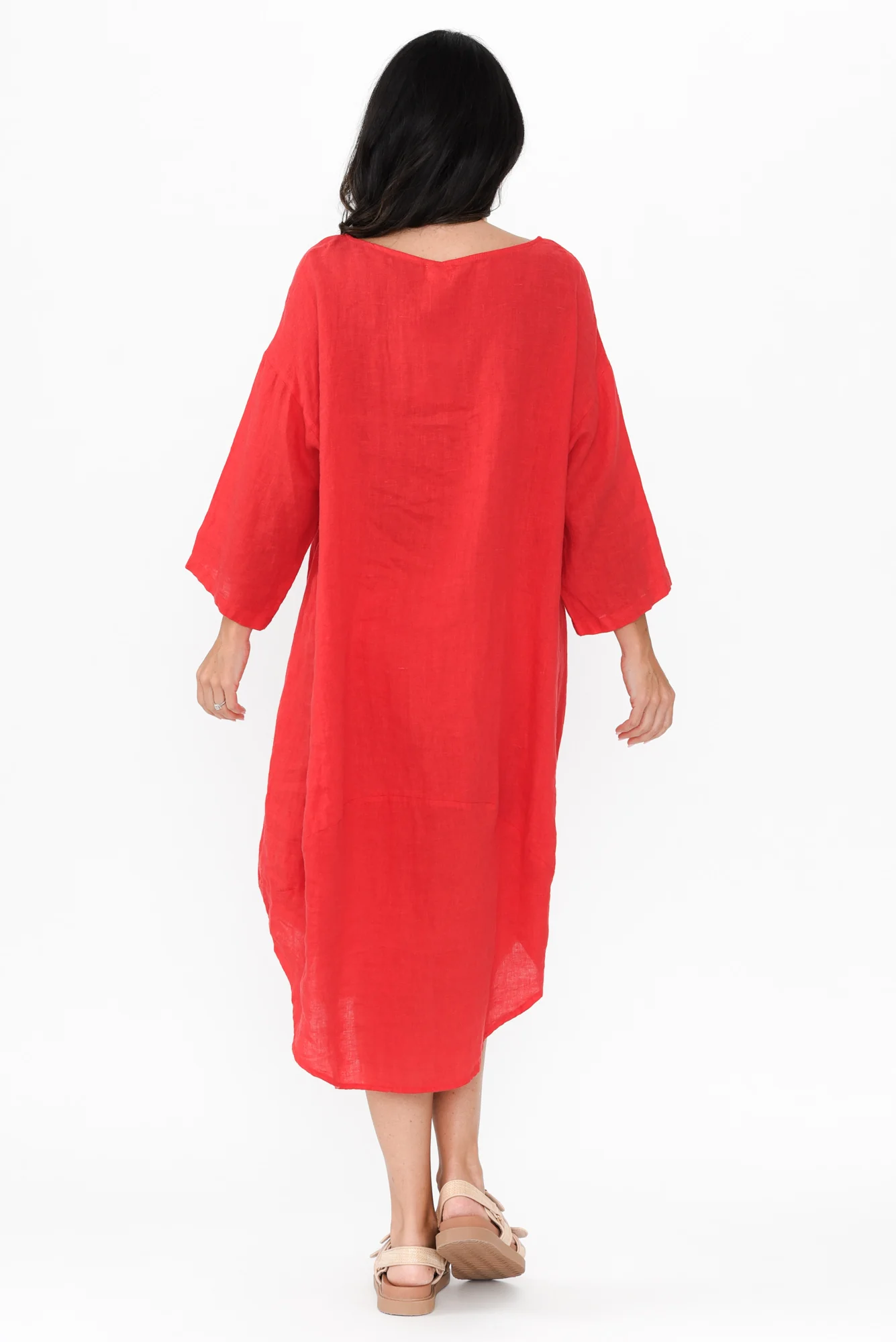 Kana Red Linen Dress